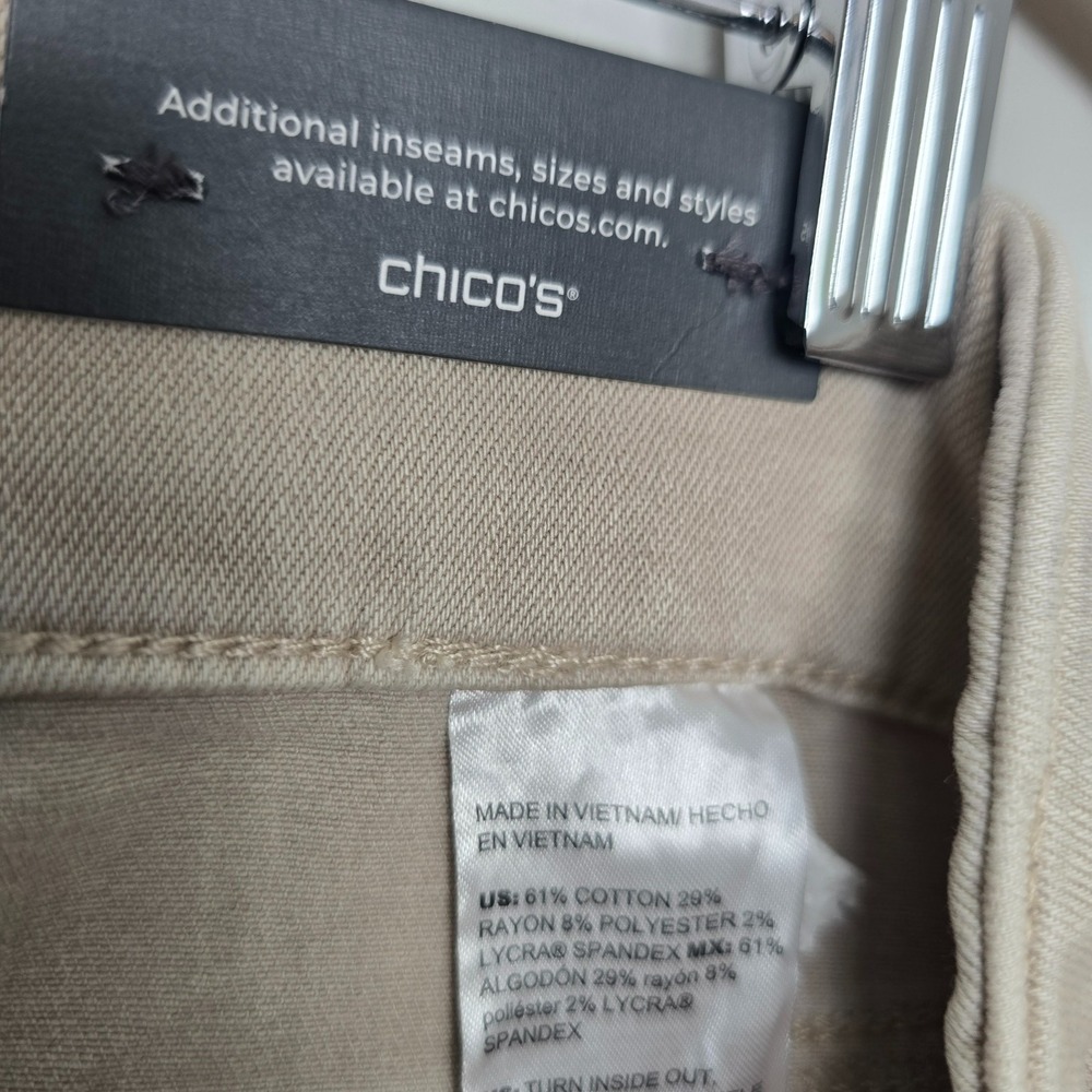 NWT Chicos Womens Coastal Classic Pull On Wide Leg Crop Pants 16 P Resortwear - Picture 9 of 11